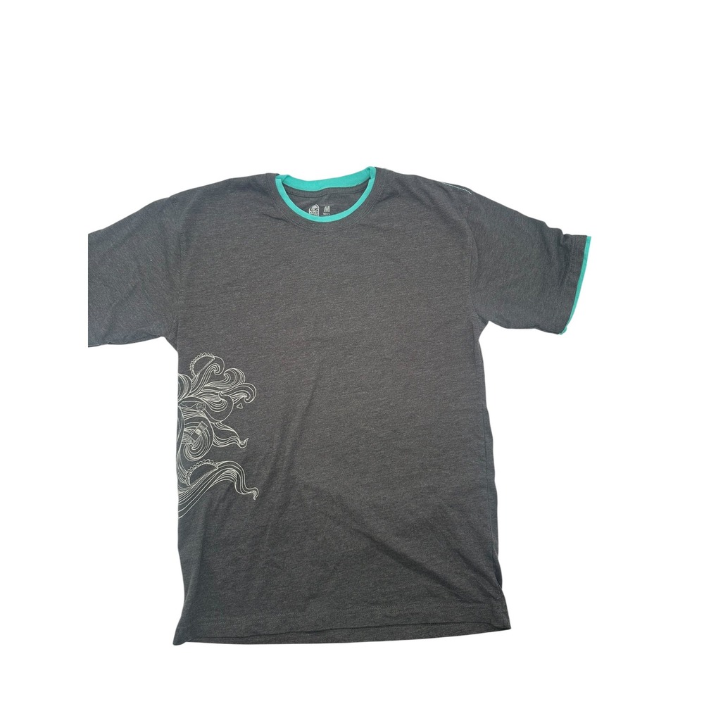 Taco Bell Mountain Dew Baja Blast Graphic Ringer T-Shirt Mens Medium Grey Teal